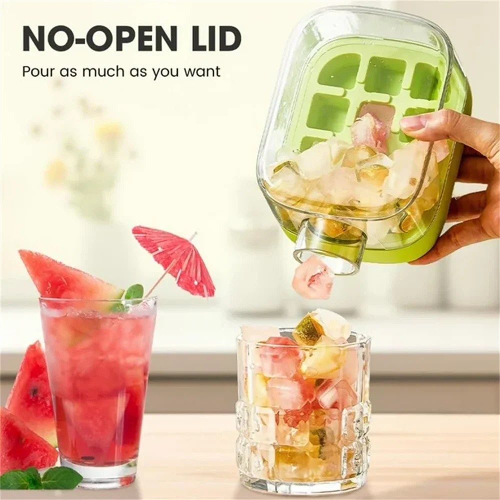2-in-1 Touch-Free Push-Type Ice Cube Maker & Water Bottle