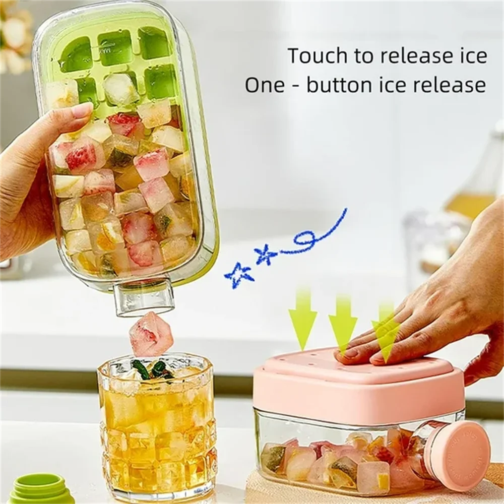 2-in-1 Touch-Free Push-Type Ice Cube Maker & Water Bottle