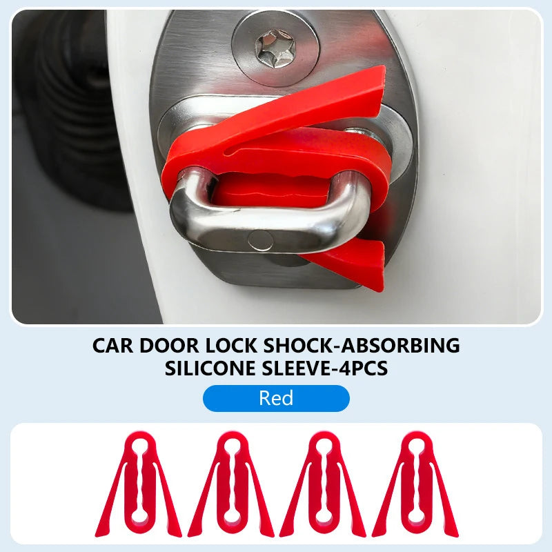 Car Door Shock Absorber & Buckle Pad – Soundproof Anti-Vibration Damper Kit