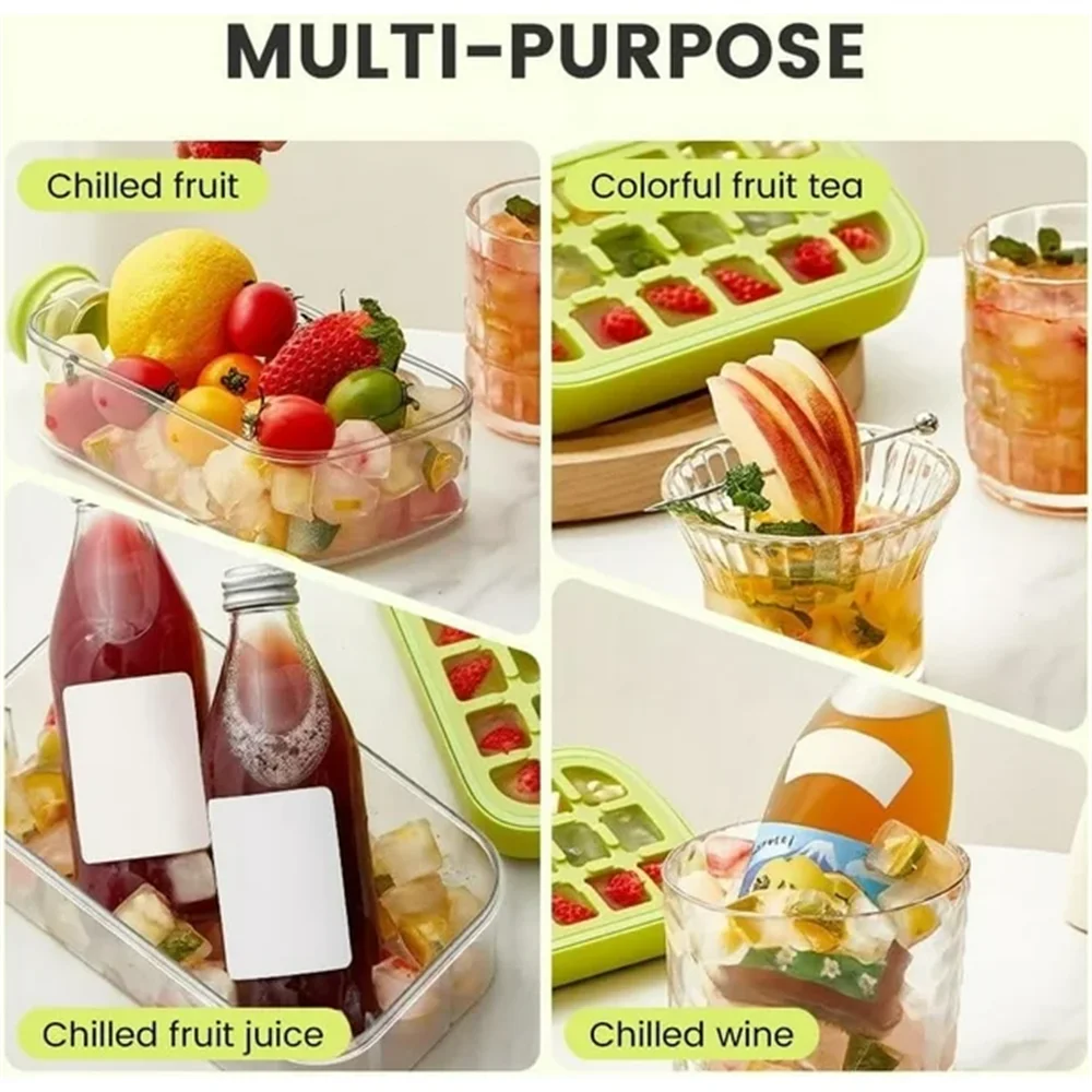 2-in-1 Touch-Free Push-Type Ice Cube Maker & Water Bottle