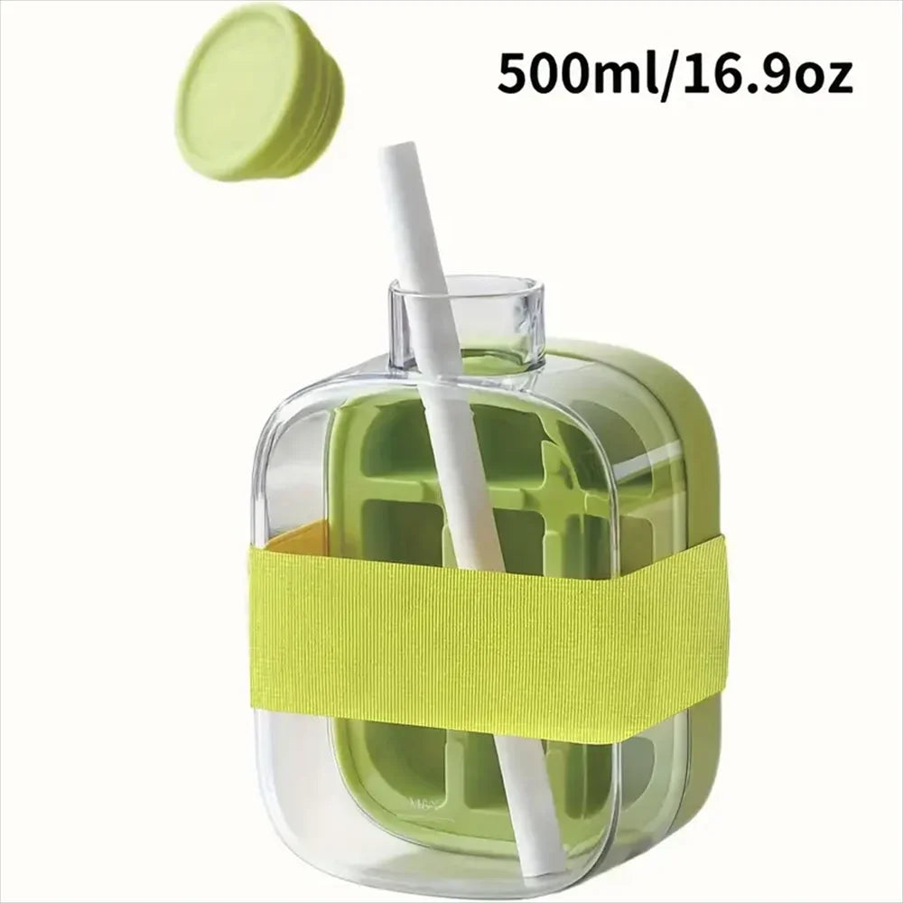 2-in-1 Touch-Free Push-Type Ice Cube Maker & Water Bottle