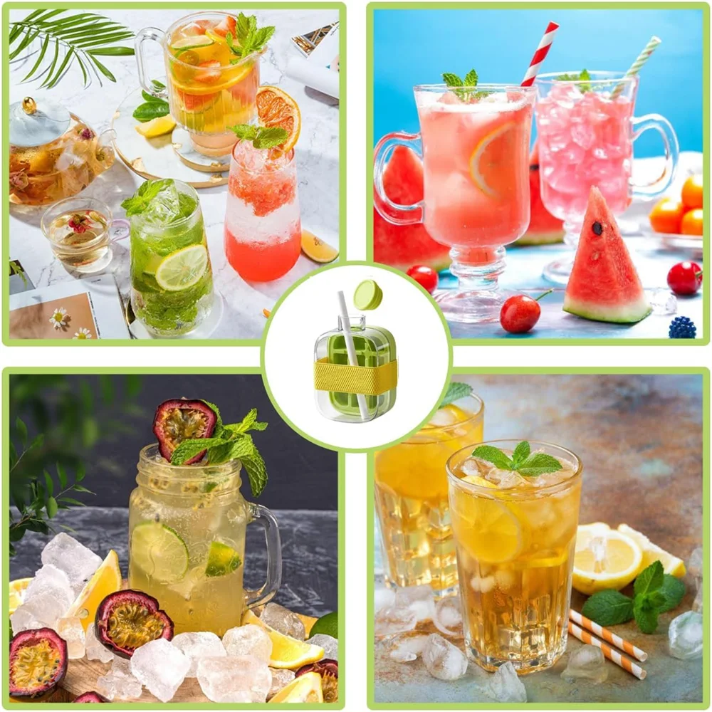 2-in-1 Touch-Free Push-Type Ice Cube Maker & Water Bottle