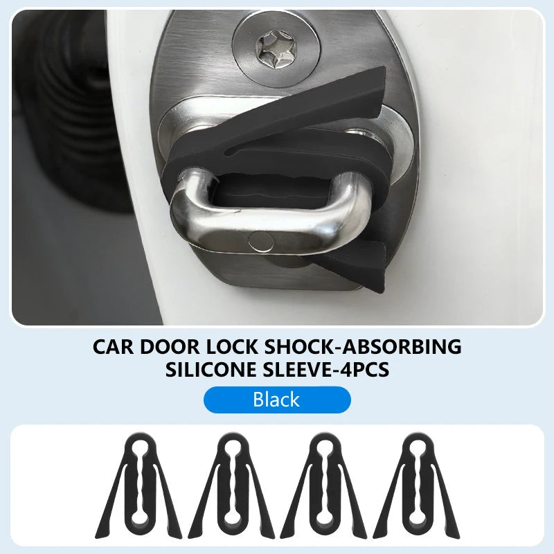 Car Door Shock Absorber & Buckle Pad – Soundproof Anti-Vibration Damper Kit
