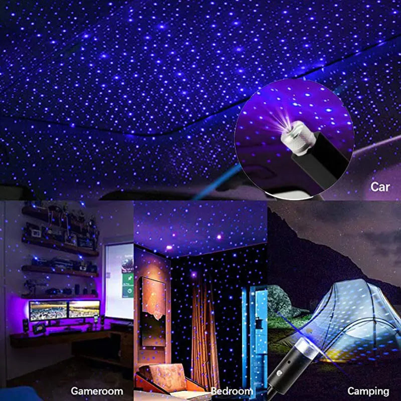 USB Mini LED Car Roof Starry Night Light Projector