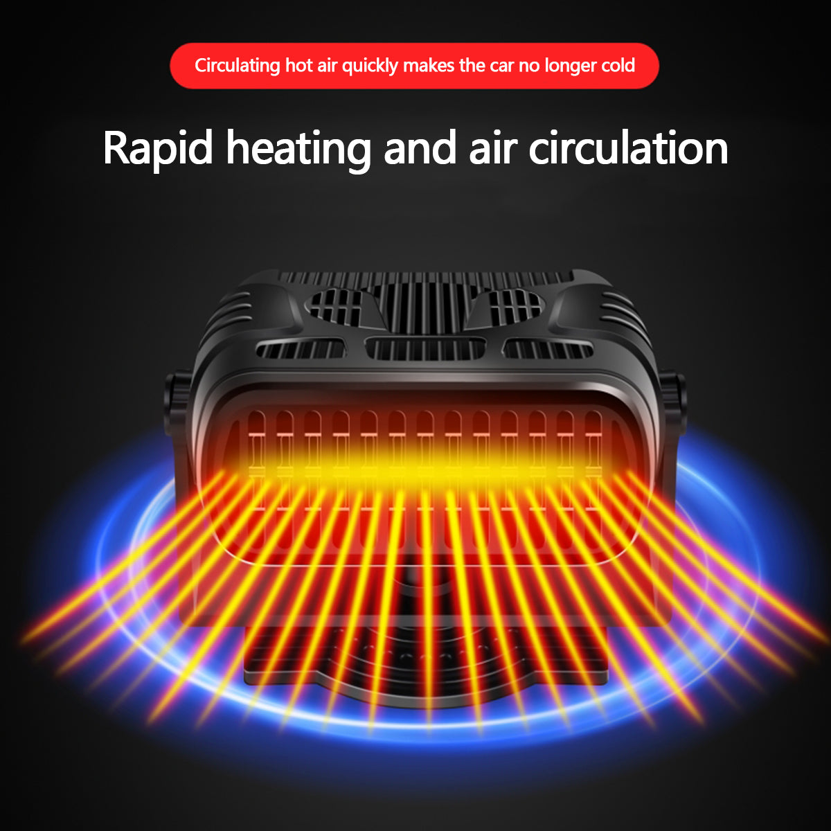 2 IN 1 Car Cooling & Heater Fan 12V 120W 24V 200W Auto Windshield Anti-Fog Electric Heating Dryer Defogging Demister Defroster