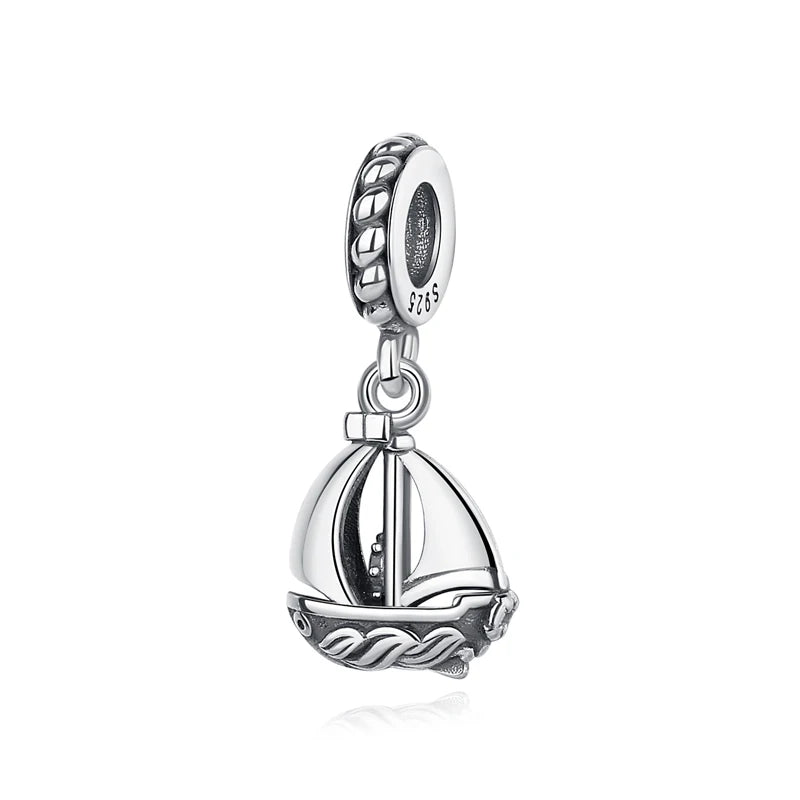 Original 925 Sterling Silver Charms Love Travel London Bus Suitcase Paris Beads Fit Brand Bracelets Necklaces Women DIY Jewelry