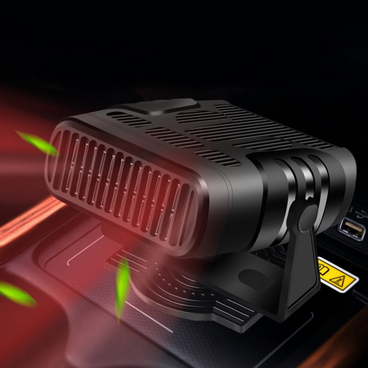 2 IN 1 Car Cooling & Heater Fan 12V 120W 24V 200W Auto Windshield Anti-Fog Electric Heating Dryer Defogging Demister Defroster