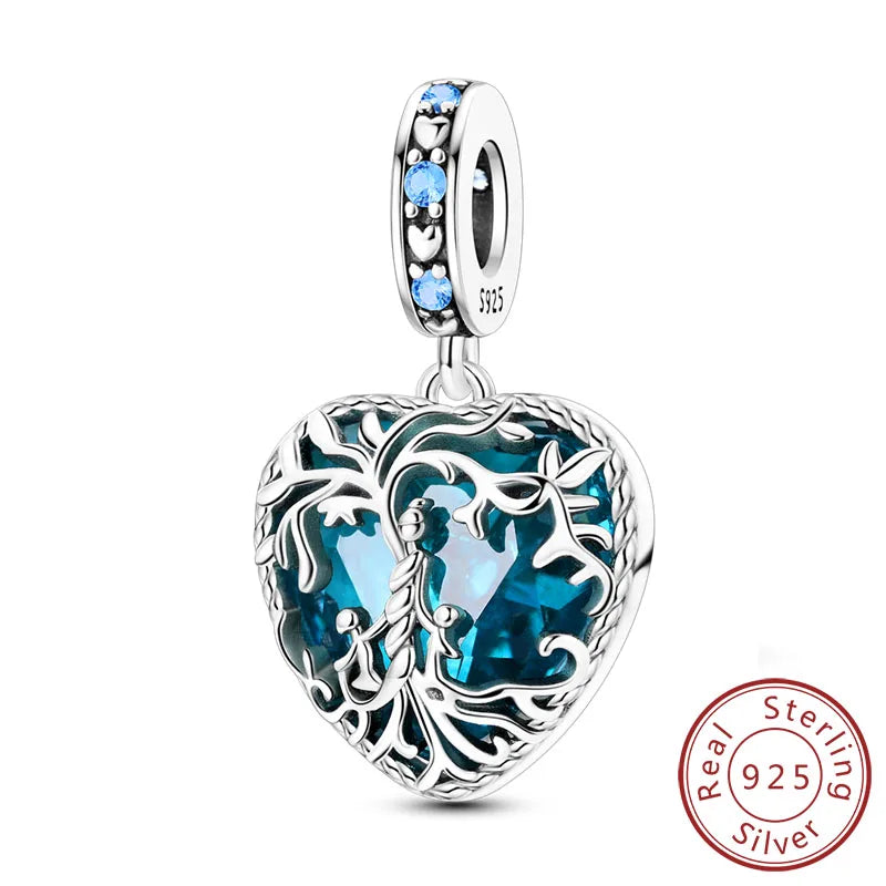 925 Sterling Silve Charms Beads Forever Love Heart Sister Family Life Charms Dangle For Bracelet Woman Jewelry Gifts