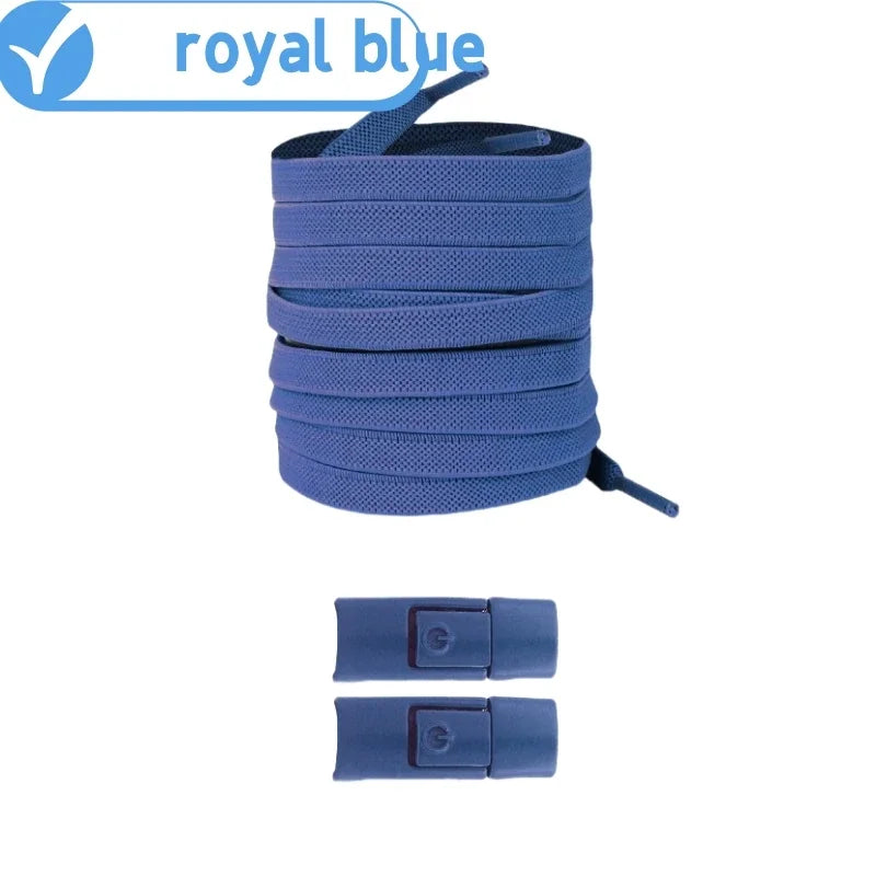 Widened Flat No-Tie Elastic Shoelaces with Press Lock
