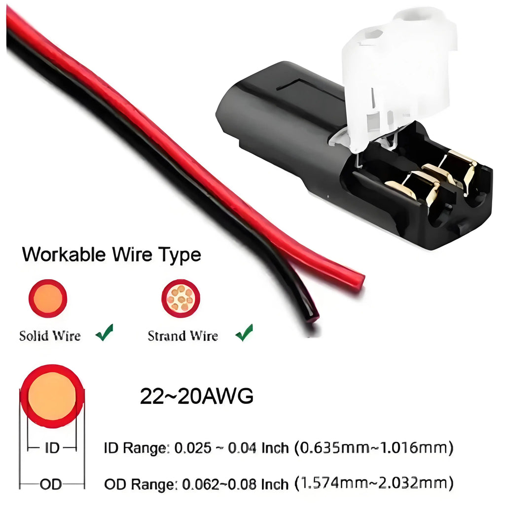 Universal 2-Pin Waterproof Electrical Wire Connector Kit