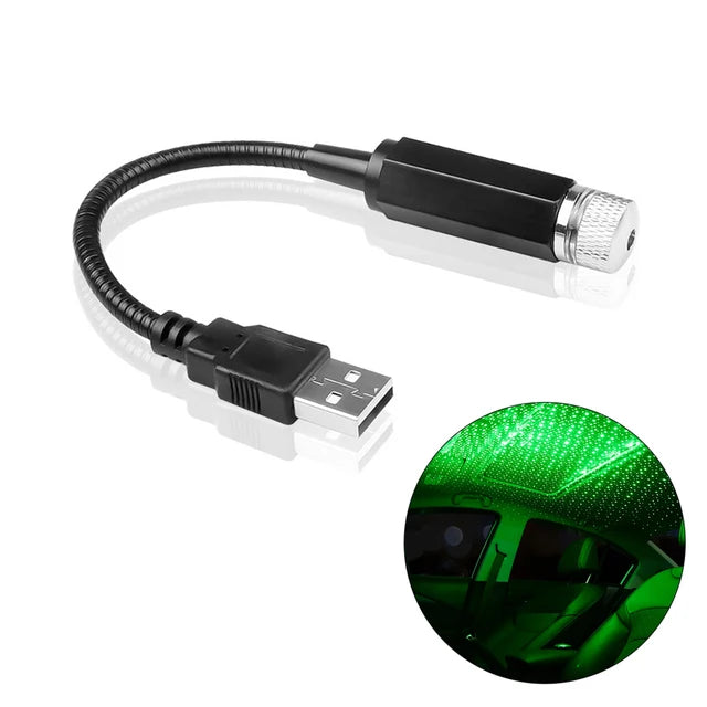 Car Roof Star Projector – USB LED Night Light, Car Interior Ambient Decor