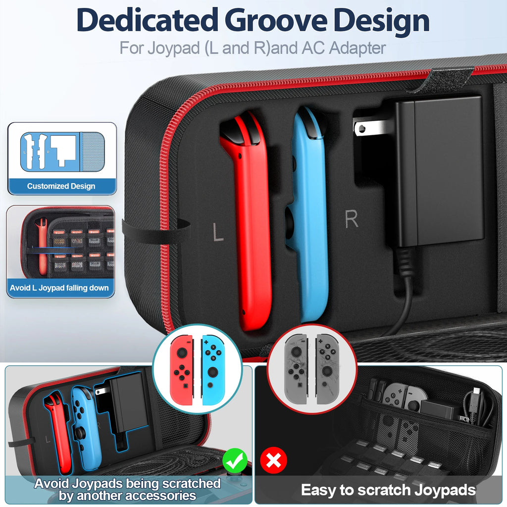 Large Storage Bag for Switch Portable Carrying Protective Case Anti-Scratch Waterproof Travel Bag for N-Switch OLED