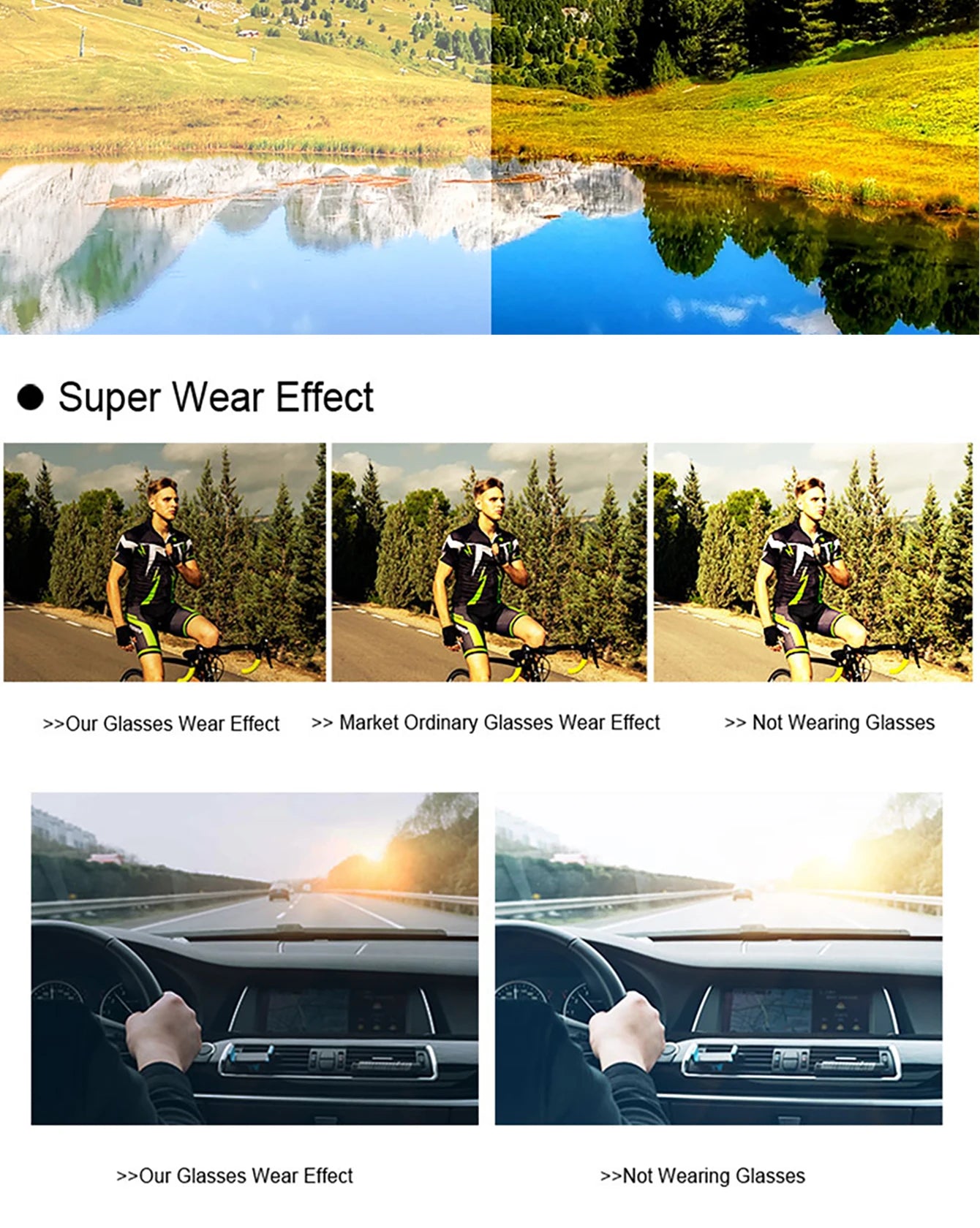 3 Pairs Fishing Sunglasses Sports Men Women Bike Glasses Cycling Mtb Bicycle Eyewear Large Windproof Goggles UV400