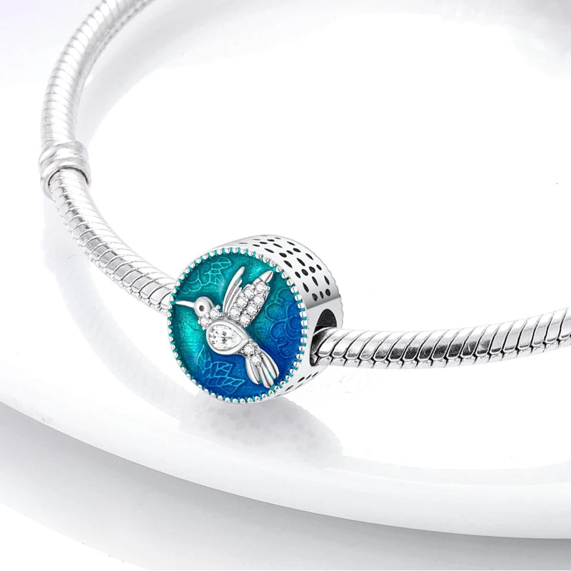 Original 925 Sterling Silver Charm Beads Glowing Luminous Firefly Butterfly Pendant for Bracelet Charm Jewelry