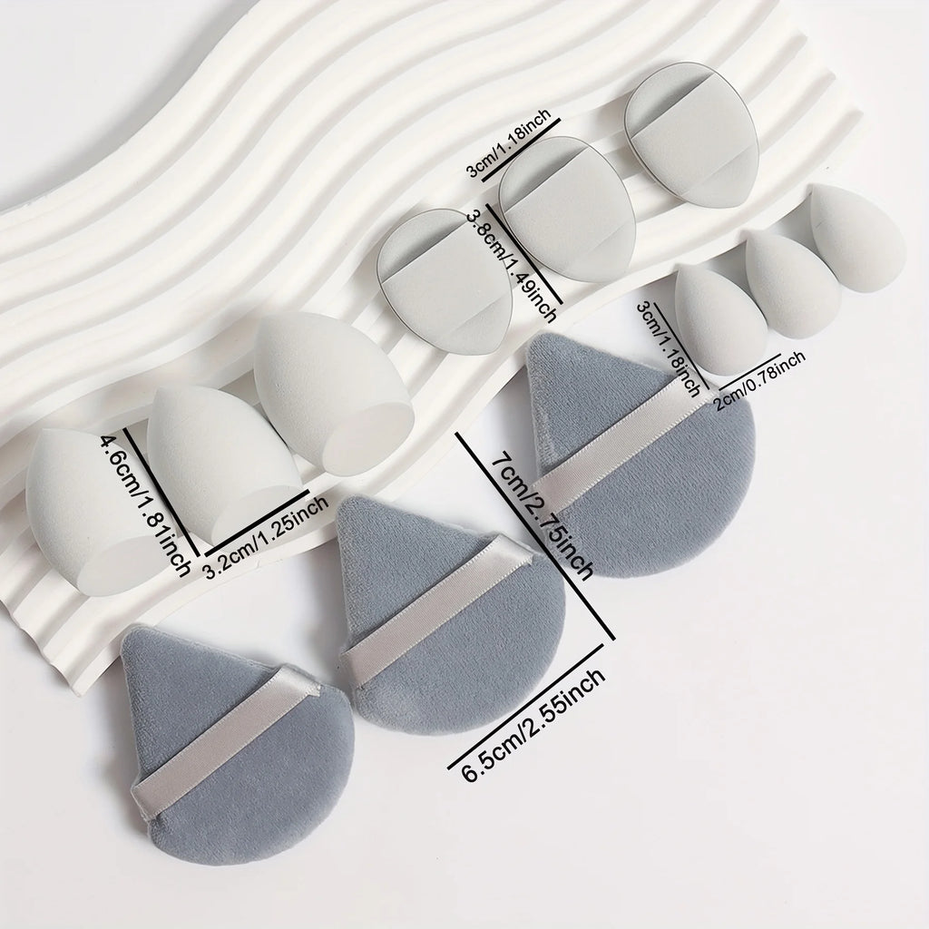 12-Piece Professional Makeup Sponge & Powder Puff Set