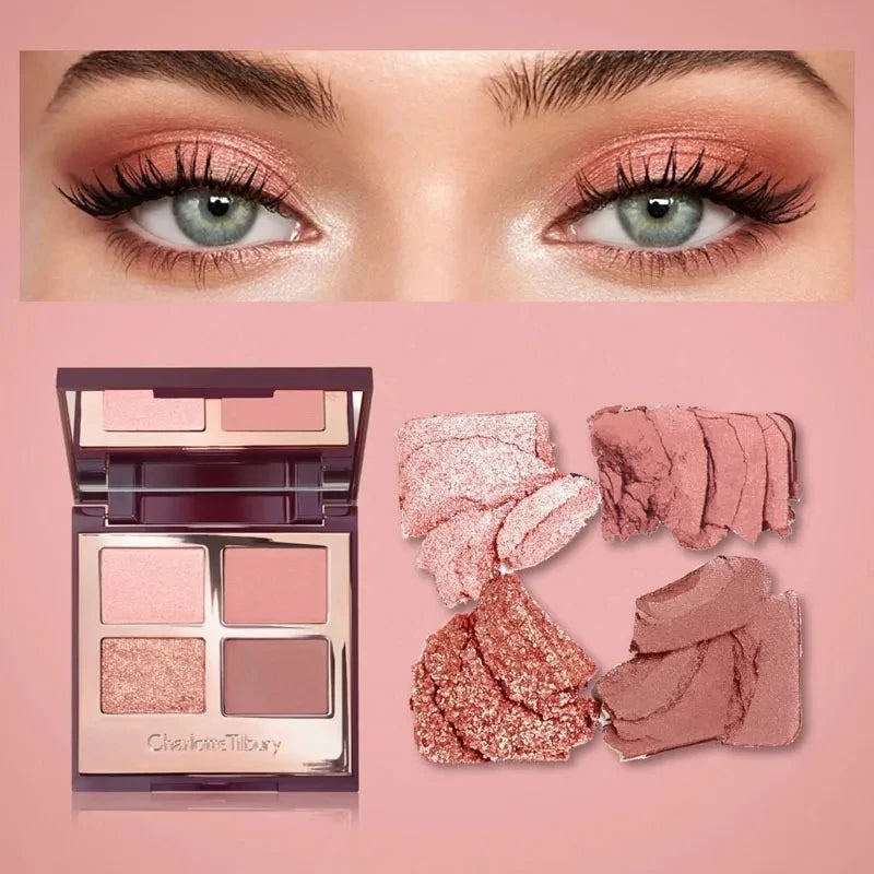 4Pan Velvet&9Pan Silk Shimmer Eyeshadow&Cream Blush Dewy Long Lasting Buildable Blendable Natural Glow Makeup