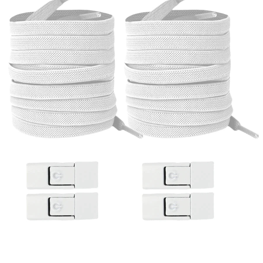 Widened Flat No-Tie Elastic Shoelaces with Press Lock