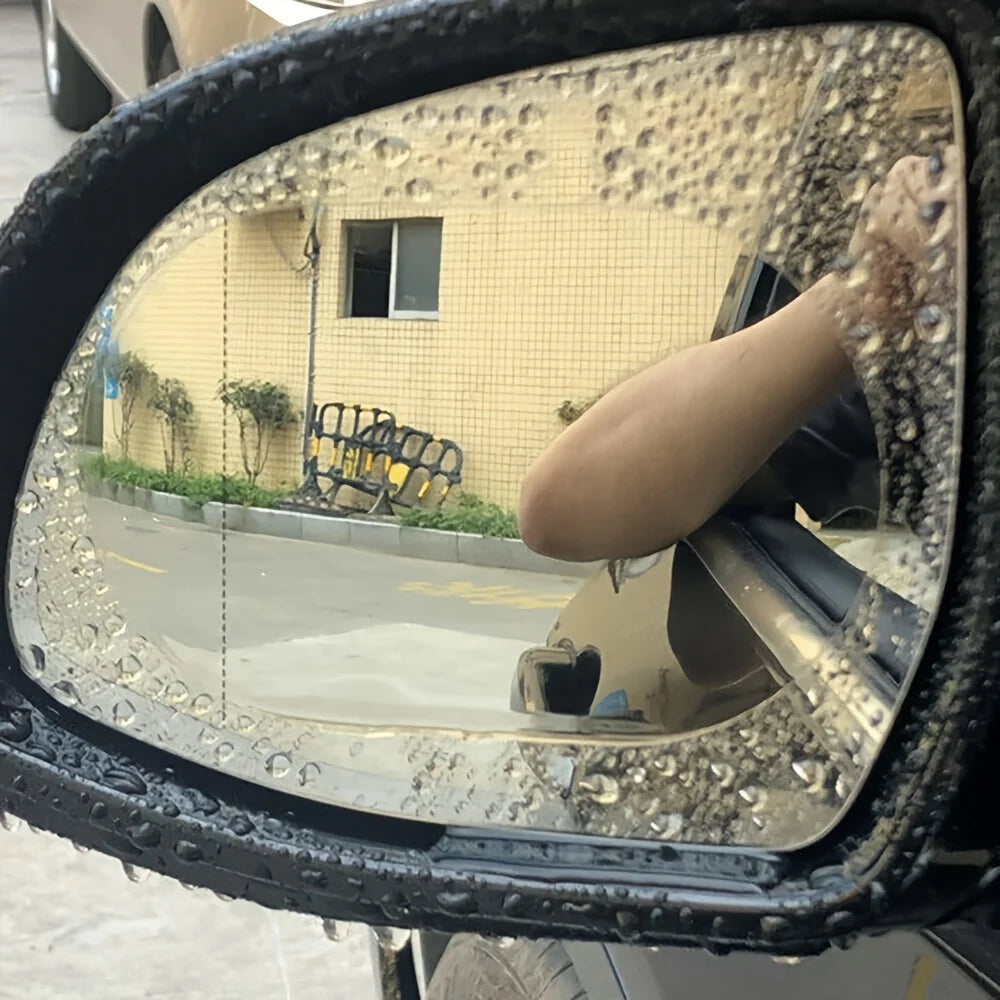 4pcs Car Rearview Mirror Protective Film Side Windows Sticker, Anti Fog Glare Rainproof Waterproof Mirror Film Clear Nano Coatin