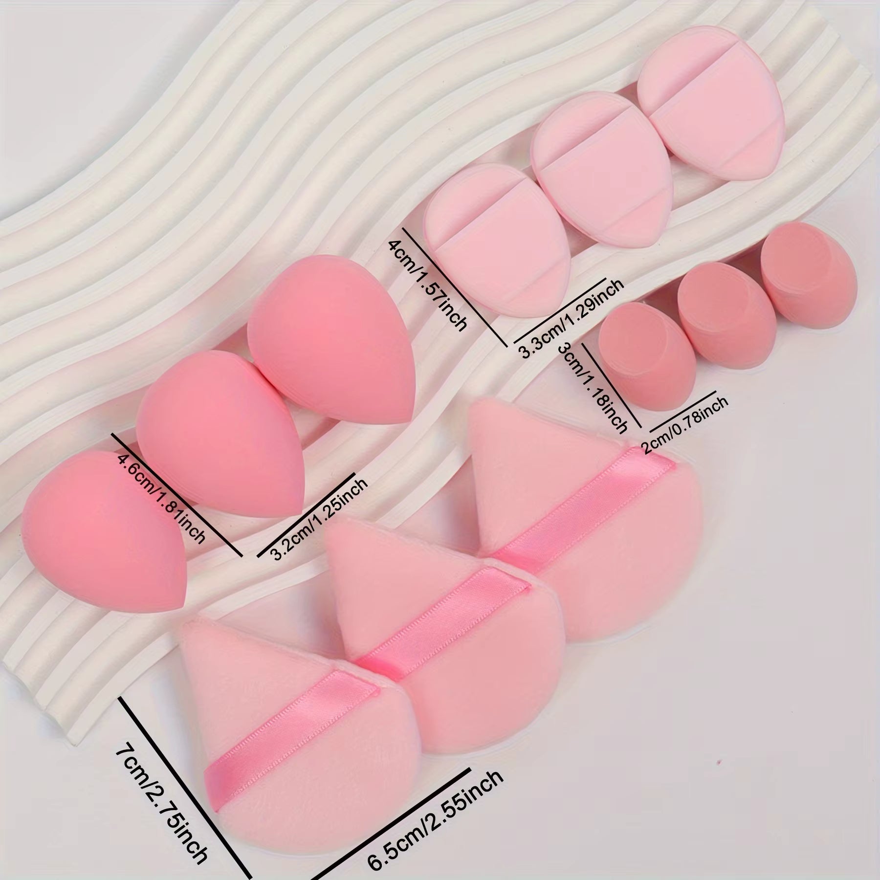 12-Piece Professional Makeup Sponge & Powder Puff Set