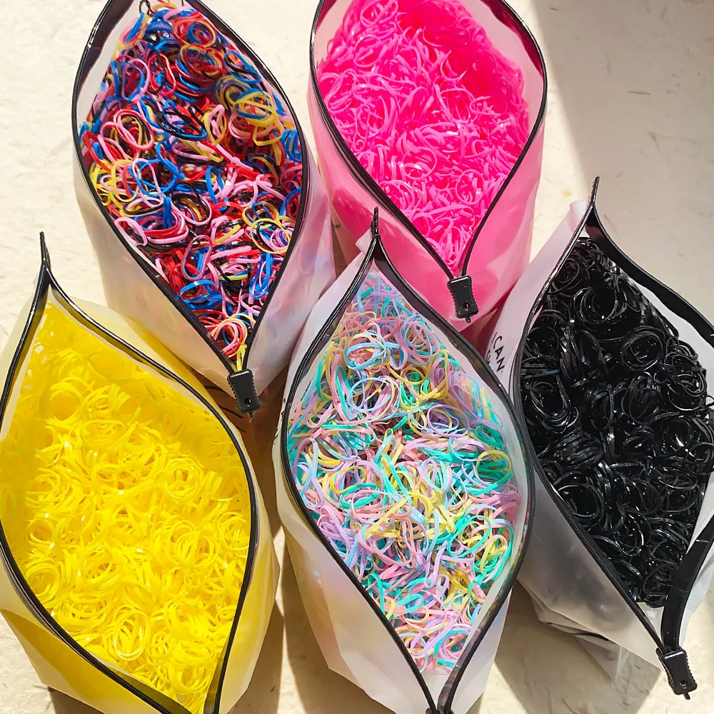 Bulk Colorful Disposable Elastic Hair Ties Set