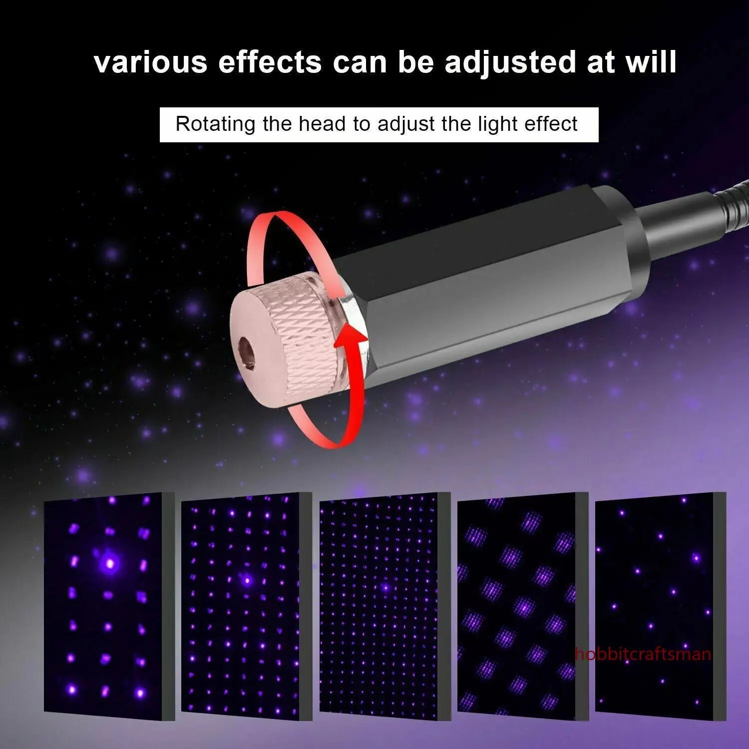 USB Mini LED Car Roof Starry Night Light Projector