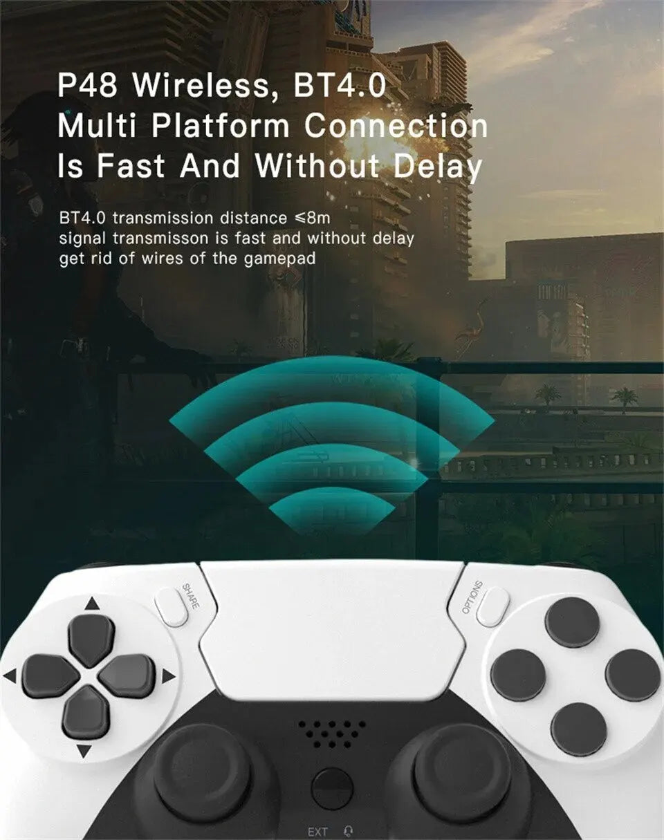 P48 Wireless Gamepad with Six Axis Gyroscope Game Controller For PS4 PS3 Console Wins 7 8 10 Dual Vibration PC Joystick