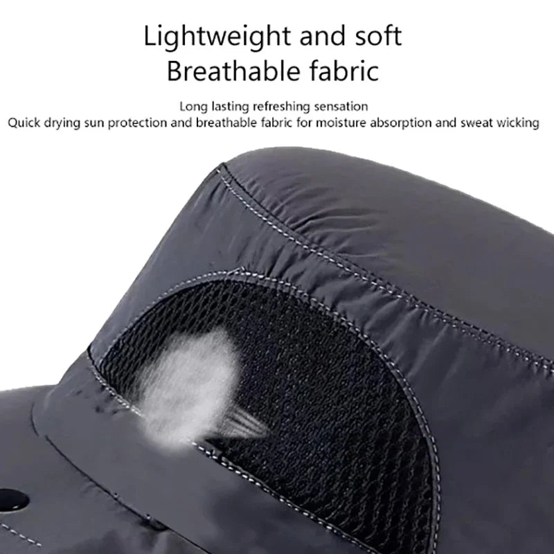Unisex UV Protection Outdoor Bucket Hat with Neck Flap