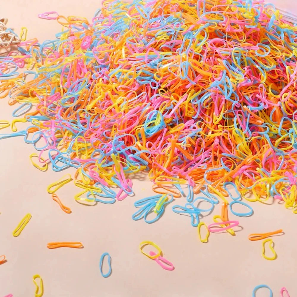 Bulk Colorful Disposable Elastic Hair Ties Set
