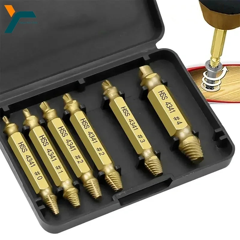 Universal Damaged Screw Extractor & Stripped Bolt Remover Set