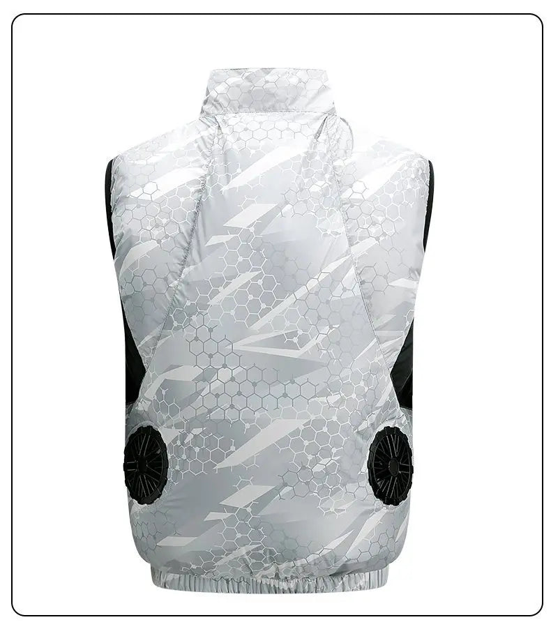 NEWS USB 12V/5V 4Fan Couples Summer Breathable Cooling Vest Sleeveless Fan Air Conditioner Jacket Heat Resistant Outdoor Workwea