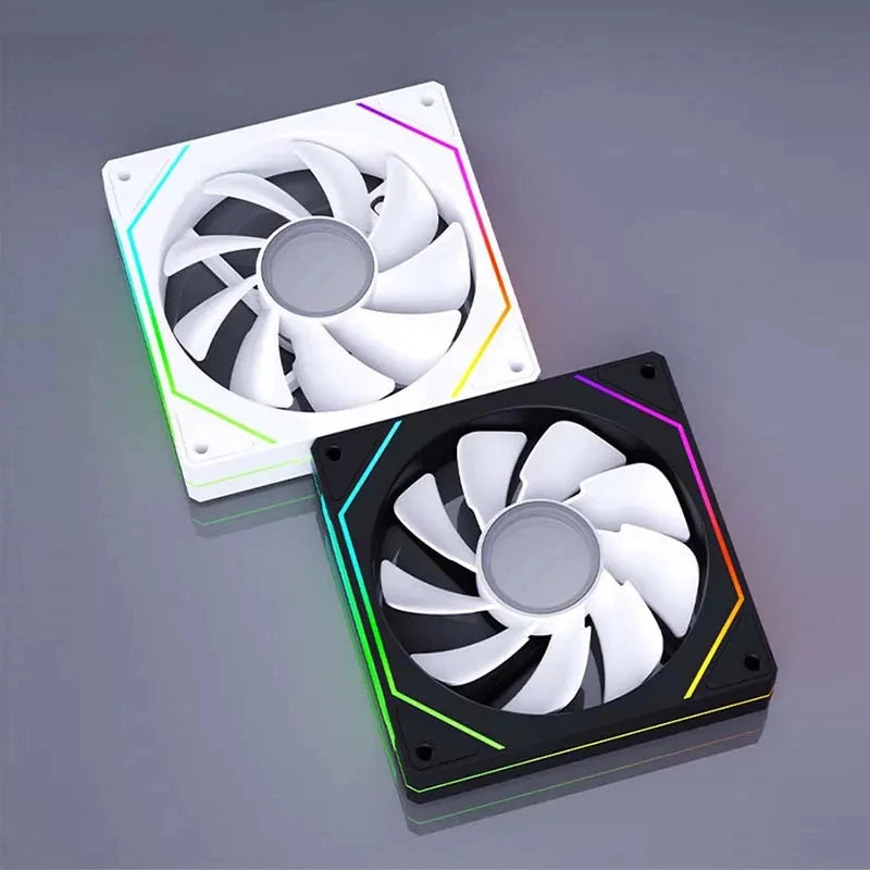 Computer Chassis Fan 120mm 5V 3PIN ARGB 4 Pin PWM Quiet Cooling Fan 12V Large Air Volume 45.2CFM/600-1500RPM