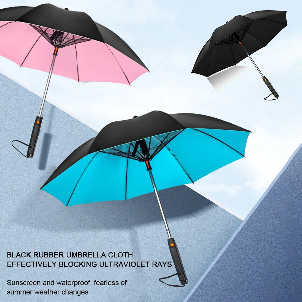 3-in-1 Cooling Fan & Mist Spray Umbrella with UV Protection