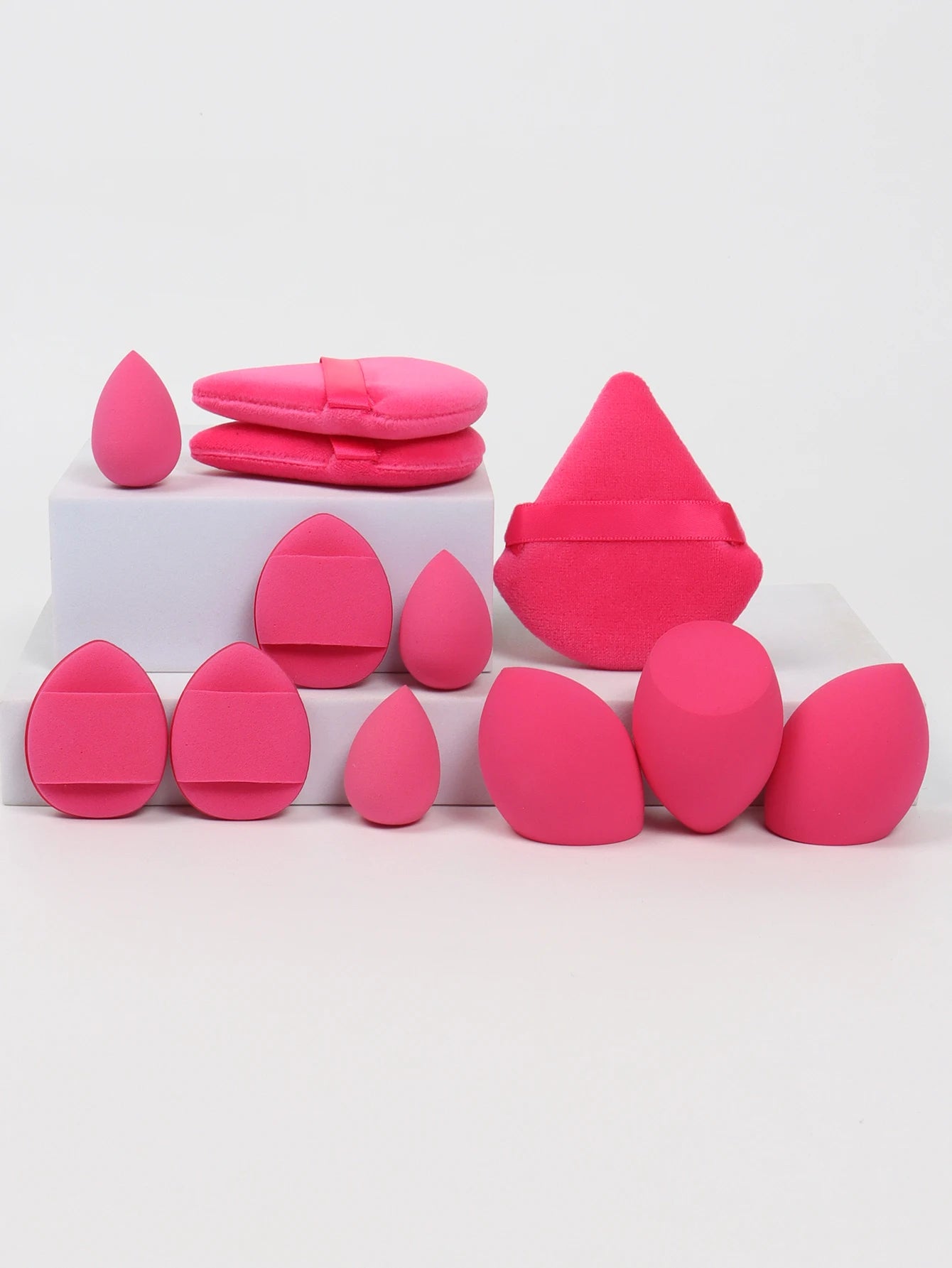 12-Piece Professional Makeup Sponge & Powder Puff Set