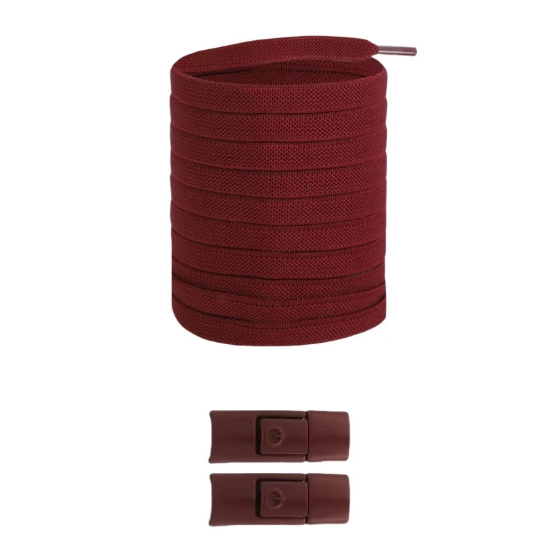Widened Flat No-Tie Elastic Shoelaces with Press Lock