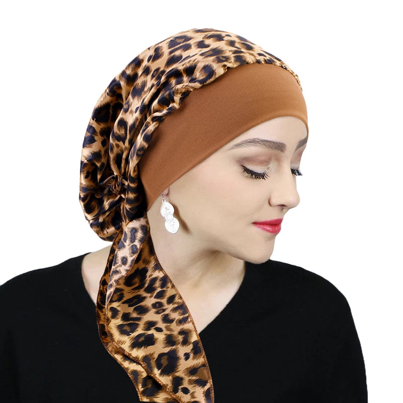 Headscarf Women Elastic Muslim Female Turban Cancer Chemo Hat Hair Loss Cover Head Wrap Headwear Stretch Bandana