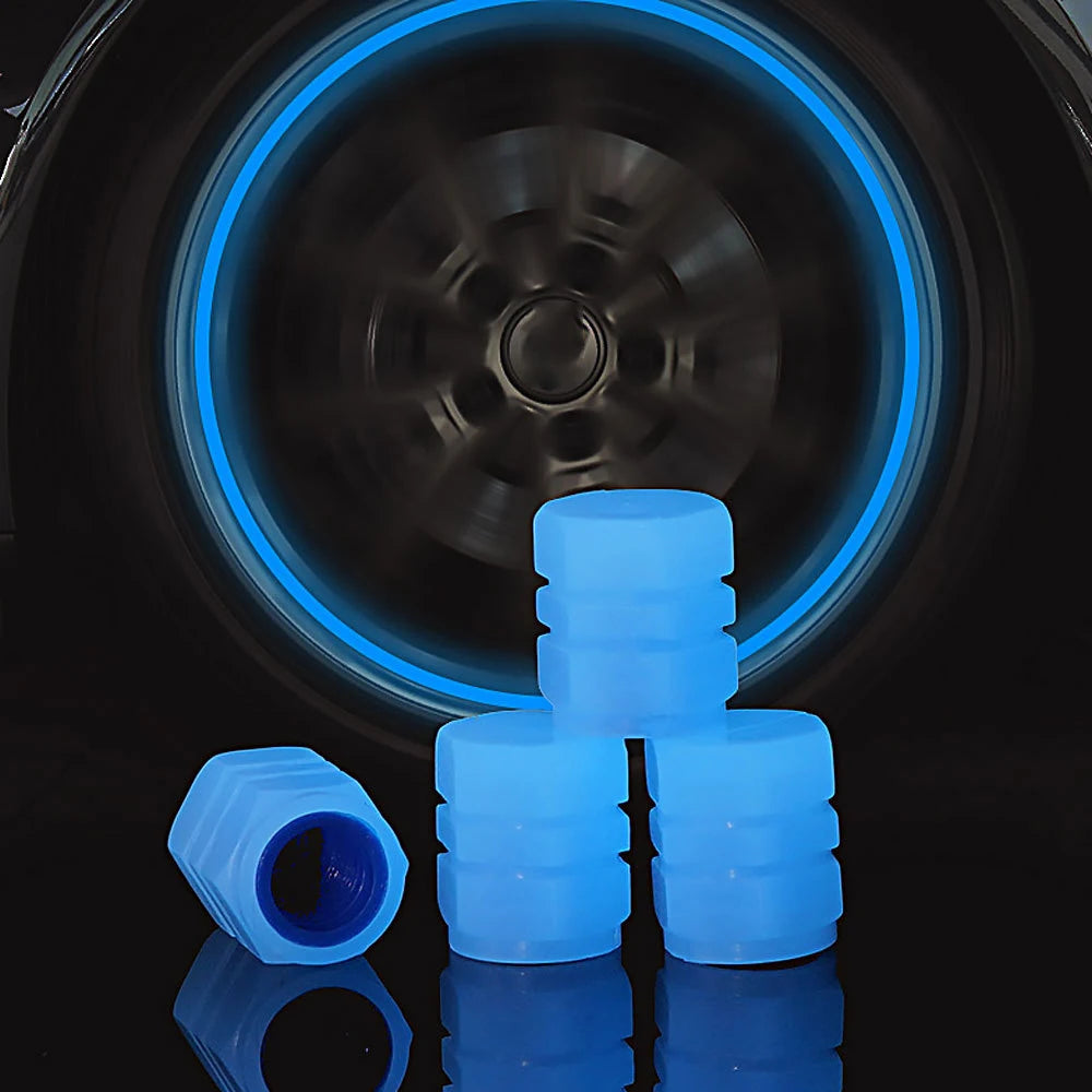 Fluorescent Night-Glowing Car & Bike Tire Valve Caps