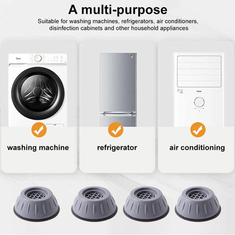 4Pcs Anti Vibration Feet Pads Waterproof Legs Slipstop Silent Skid Raiser Mat Washing Machine Support Dampers Stand Furniture