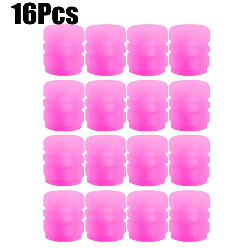 Fluorescent Night-Glowing Car & Bike Tire Valve Caps