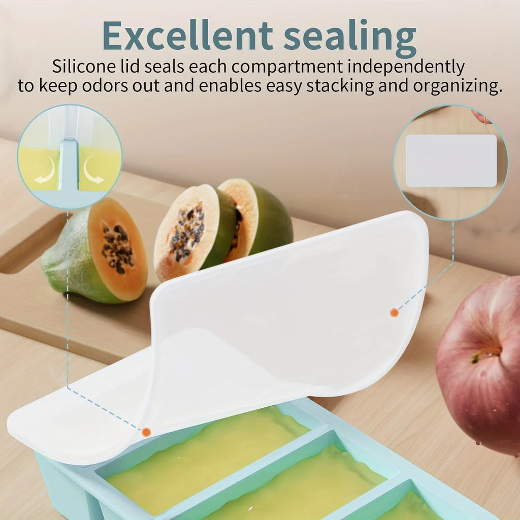 1/4 pcs Large Rectangular Ice Cube Mold Set with Lid Stackable Freezer Trays for Bottles Beverages Long Cubes Mould Kitchen Items