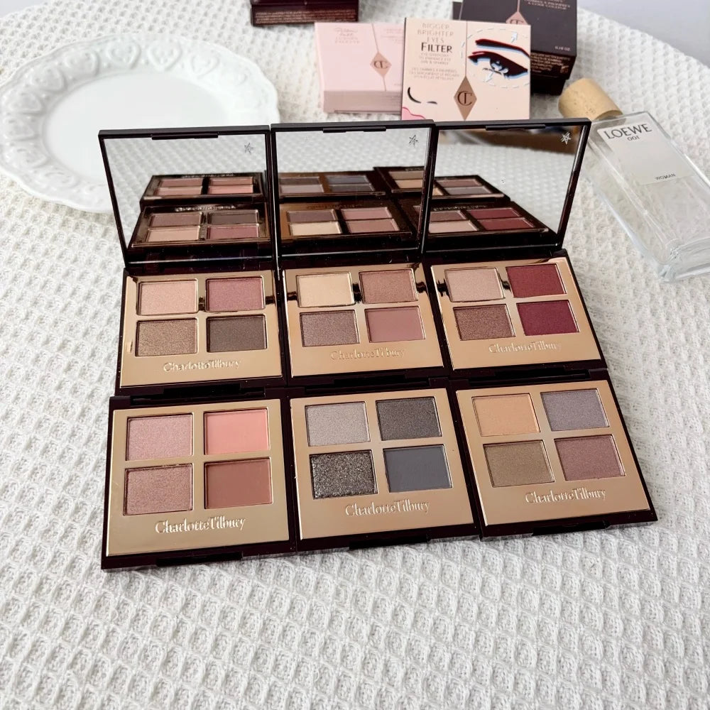 4Pan Velvet&9Pan Silk Shimmer Eyeshadow&Cream Blush Dewy Long Lasting Buildable Blendable Natural Glow Makeup