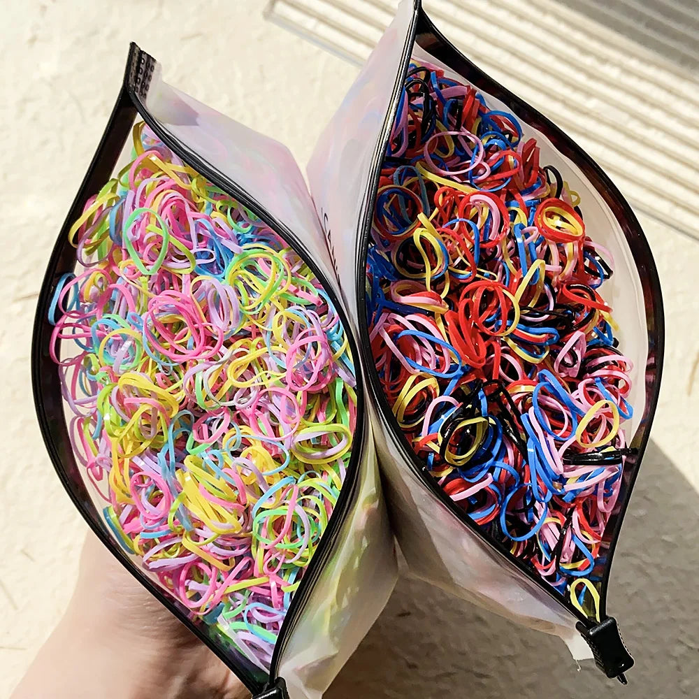 Bulk Colorful Disposable Elastic Hair Ties Set