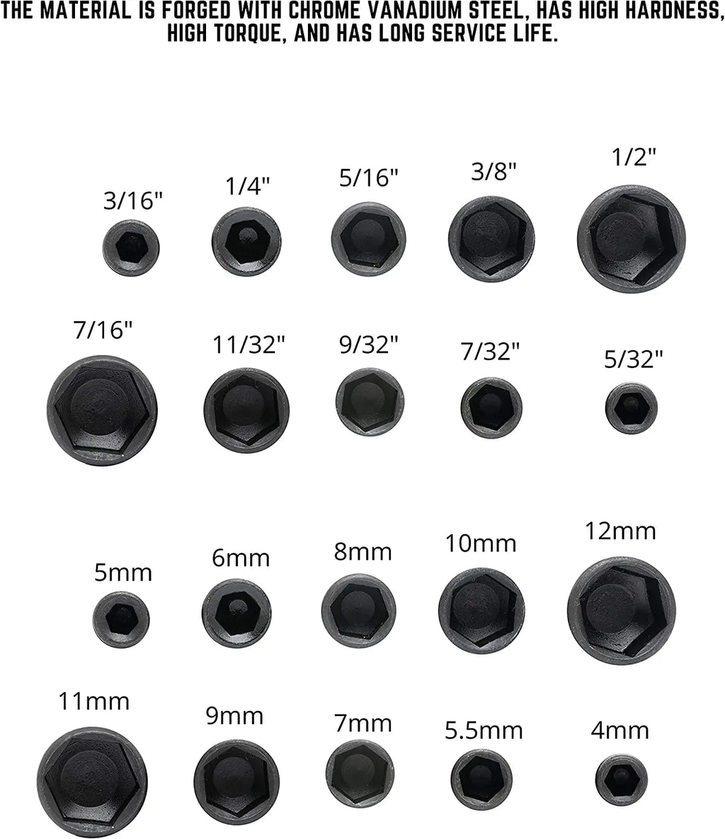 9-Piece Metric Hex Socket & Nut Driver Bit Set