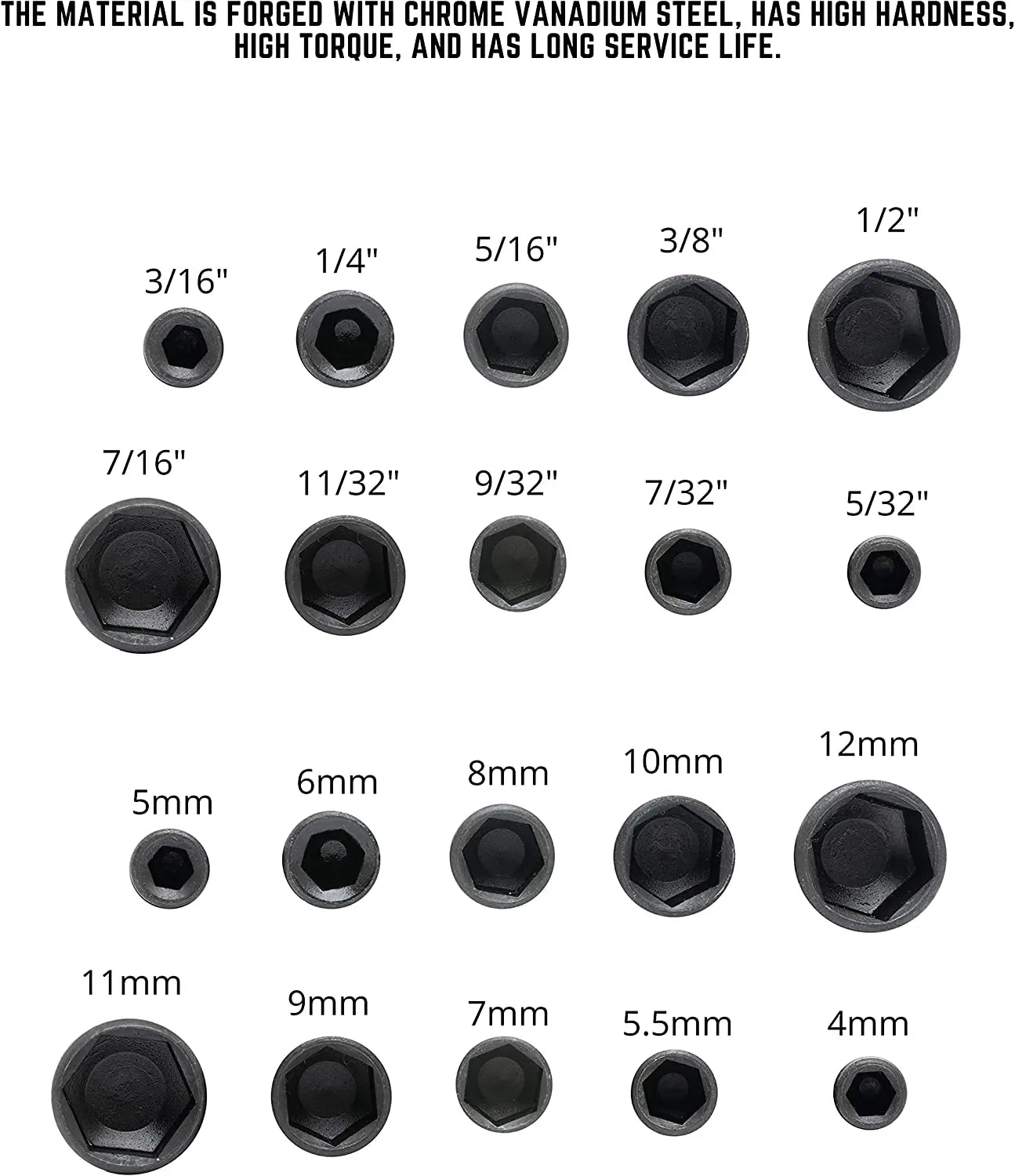 9-Piece Metric Hex Socket & Nut Driver Bit Set