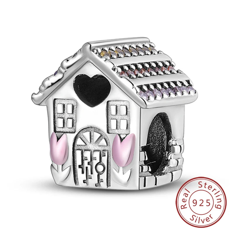 925 Sterling Silve Charms Beads Forever Love Heart Sister Family Life Charms Dangle For Bracelet Woman Jewelry Gifts