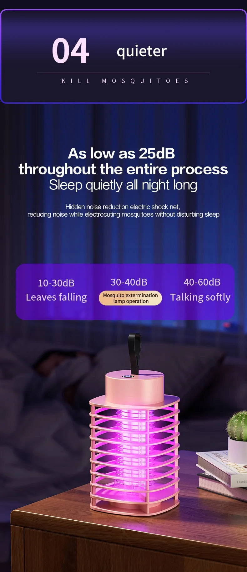 Mute Mosquito Killing Lamp Anti-Mosquito Lamp Portable Electronic Mosquito Killer Mosquito Terminator Mosquito Repellent Lamp