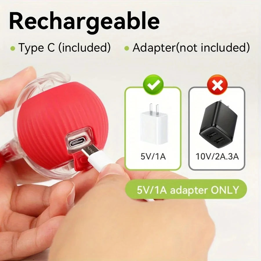Dog Cat Interactive Ball Toy Automatic Rolling Ball Faux Tail Rechargeable Smart Pet Electric Toy Dog Cat Training Imitate Mouse