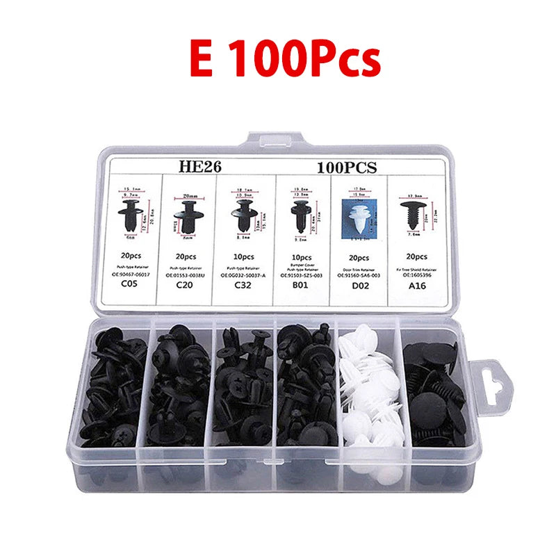 Universal Car Body Push Retainer Clip & Fastener Kit