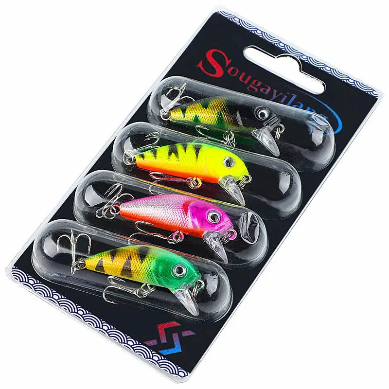 Fishing Bait Set 4PCS Wobbler Anti-corrosion Hook Bass Fishing Lure for Sea Carp Fishing Tackles De Pesca