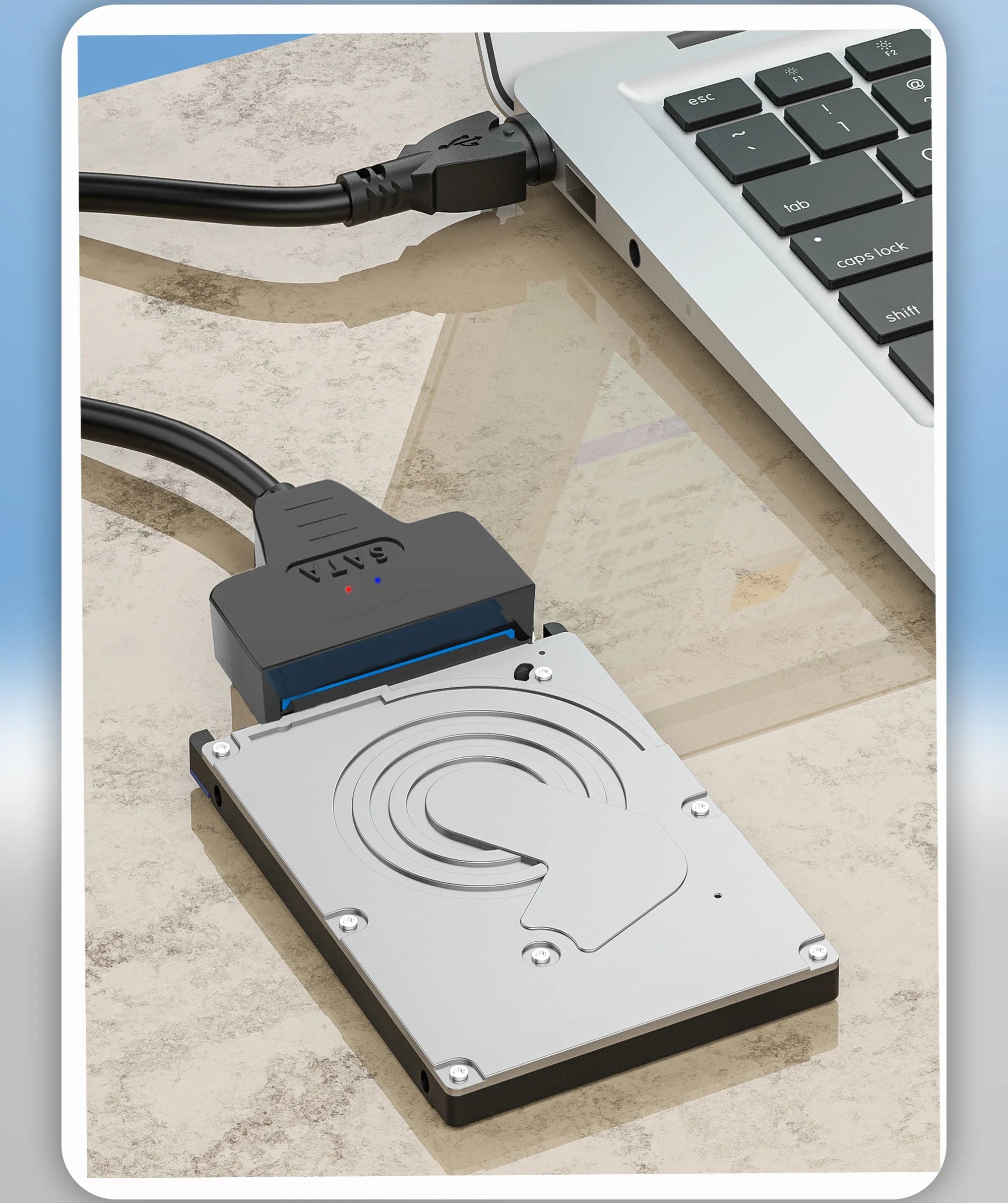 SATA 3 to USB 3.0 adapter cable 6Gbps high speed data Sata to usb adapter with power port support 2.5/3.5inch SSD HDD hard drive