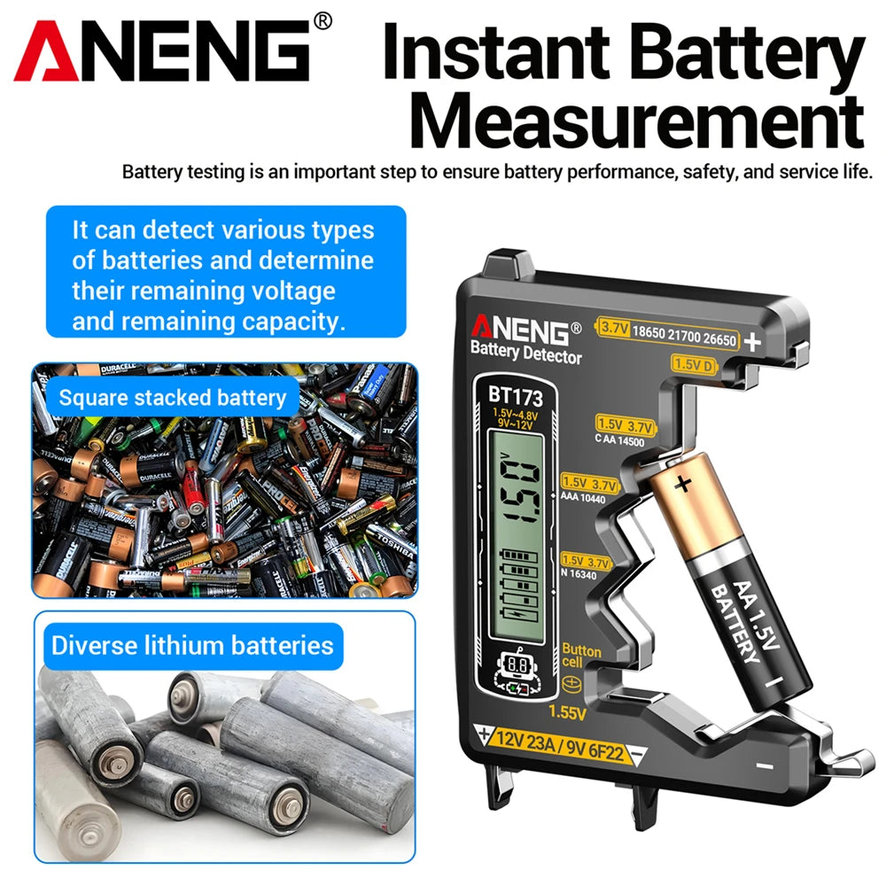 ANENG BT173 Universal Digital Battery Tester